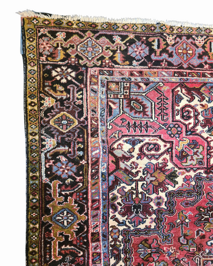 Groot Perzisch tapijt Heriz 350x270 wollen vloerkleed Iran Handgeknoopt