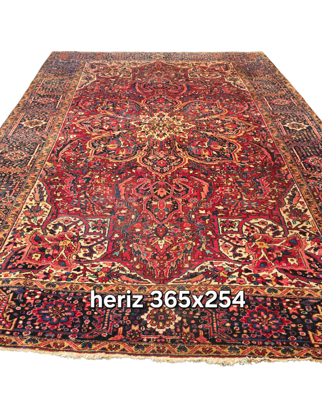 Groot Perzisch Tapijt Heriz Ahar 365x254 wollen vloerkleed handgeknoopt Iran