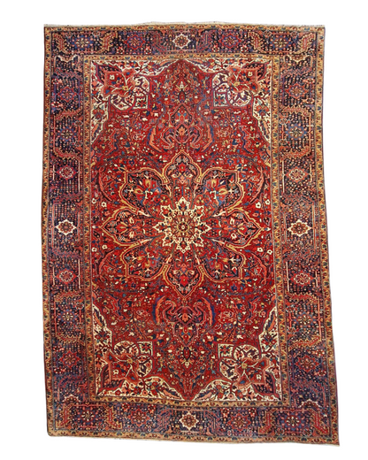 Groot Perzisch Tapijt Heriz Ahar 365x254 wollen vloerkleed handgeknoopt Iran