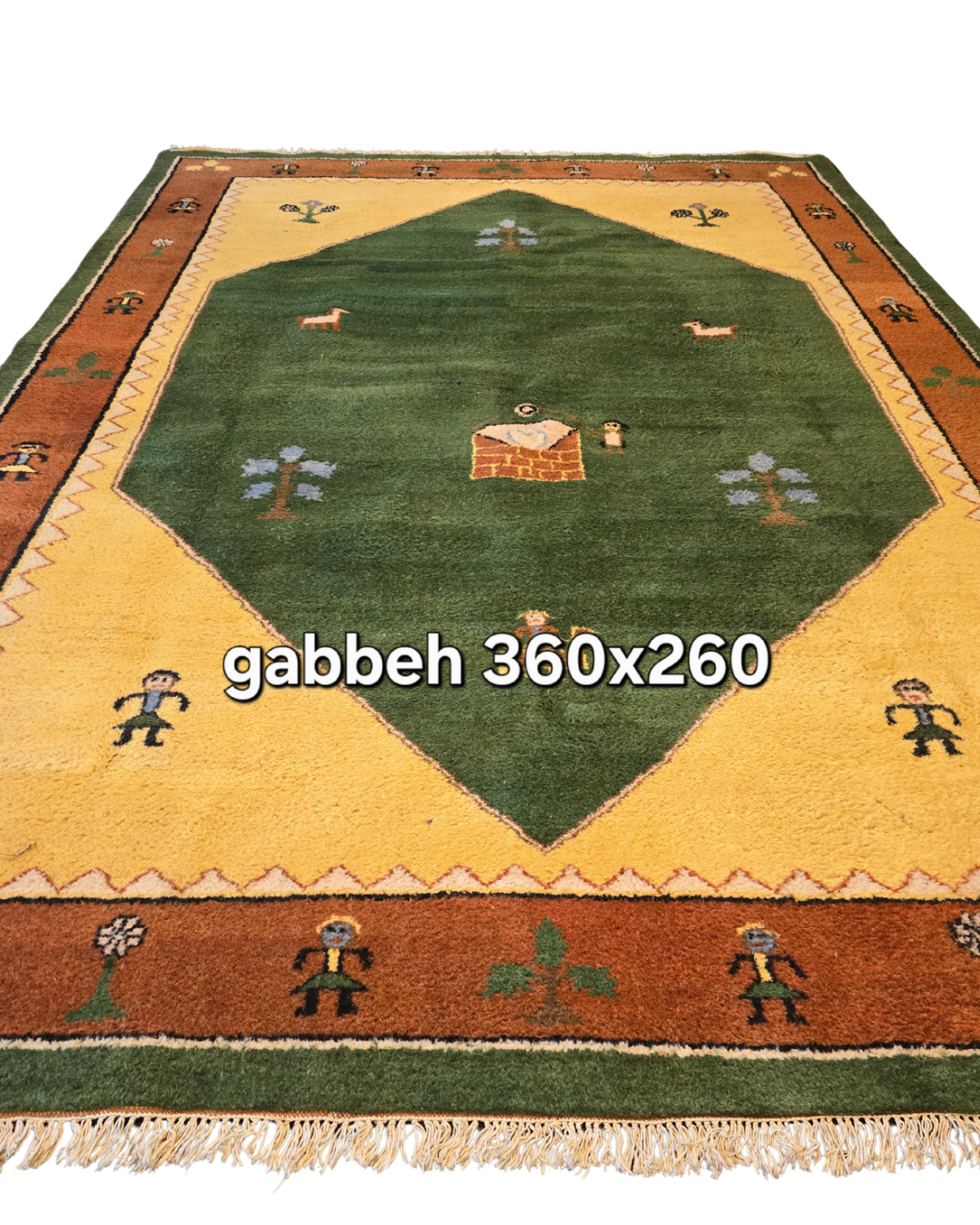 Groot Perzisch tapijt Gabbeh 360x260 wollen vloerkleed handgeknoopt