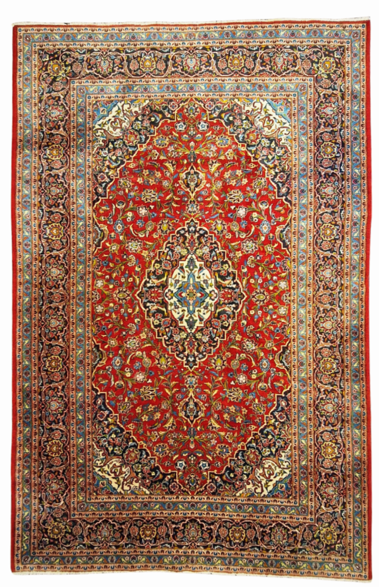 Groot Perzisch tapijt Kashan 365x240 wollen vloerkleed iran