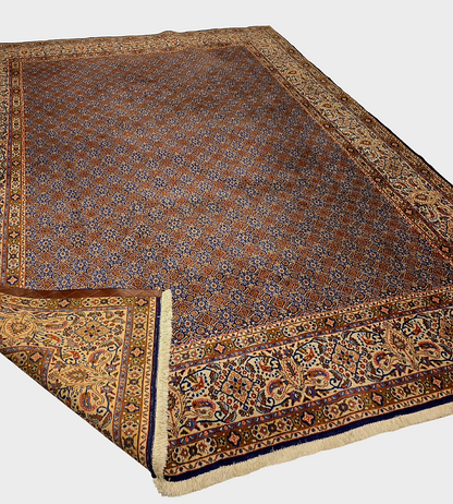 Groot Perzich tapijt Moud 350x250 wollen zijde vloerkleed handgeknoopt Iran