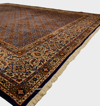 Groot Perzich tapijt Moud 350x250 wollen zijde vloerkleed handgeknoopt Iran