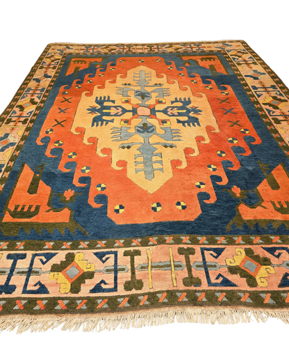 Groot Perzisch tapijt Karz Kazak 345x255 wollen vloerkleed handgeknoopt Turkije