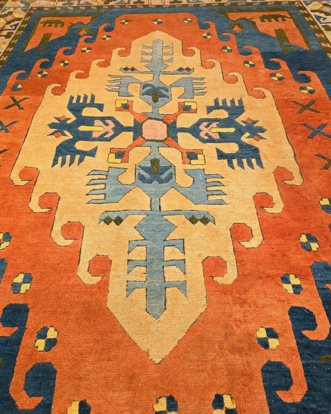 Groot Perzisch tapijt Karz Kazak 345x255 wollen vloerkleed handgeknoopt Turkije