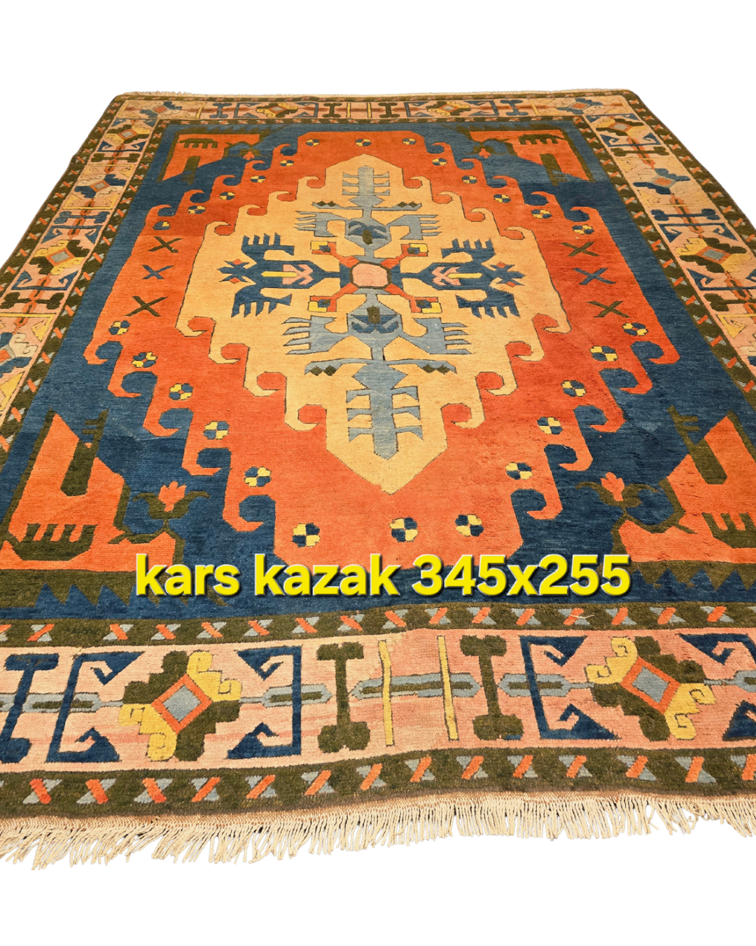 Groot Perzisch tapijt Karz Kazak 345x255 wollen vloerkleed handgeknoopt Turkije