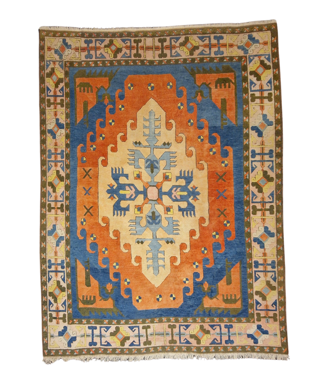 Groot Perzisch tapijt Karz Kazak 345x255 wollen vloerkleed handgeknoopt Turkije