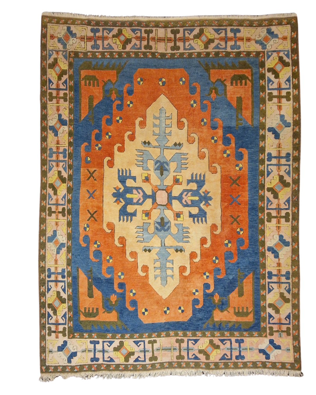 Groot Perzisch tapijt Karz Kazak 345x255 wollen vloerkleed handgeknoopt Turkije