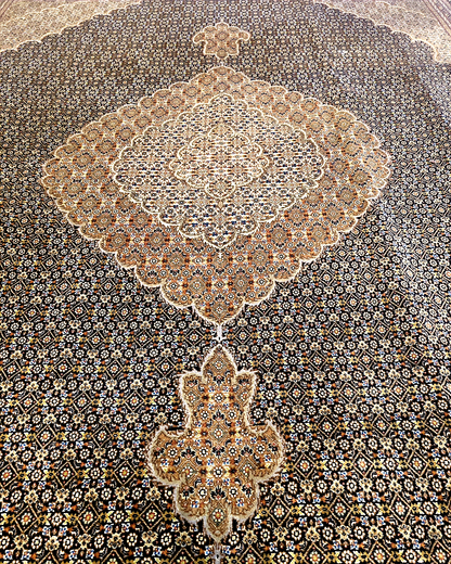 Groot Perzisch tapijt Tabriz Mahi 355x255 wollen vloerkleed Iran Handgeknoopt