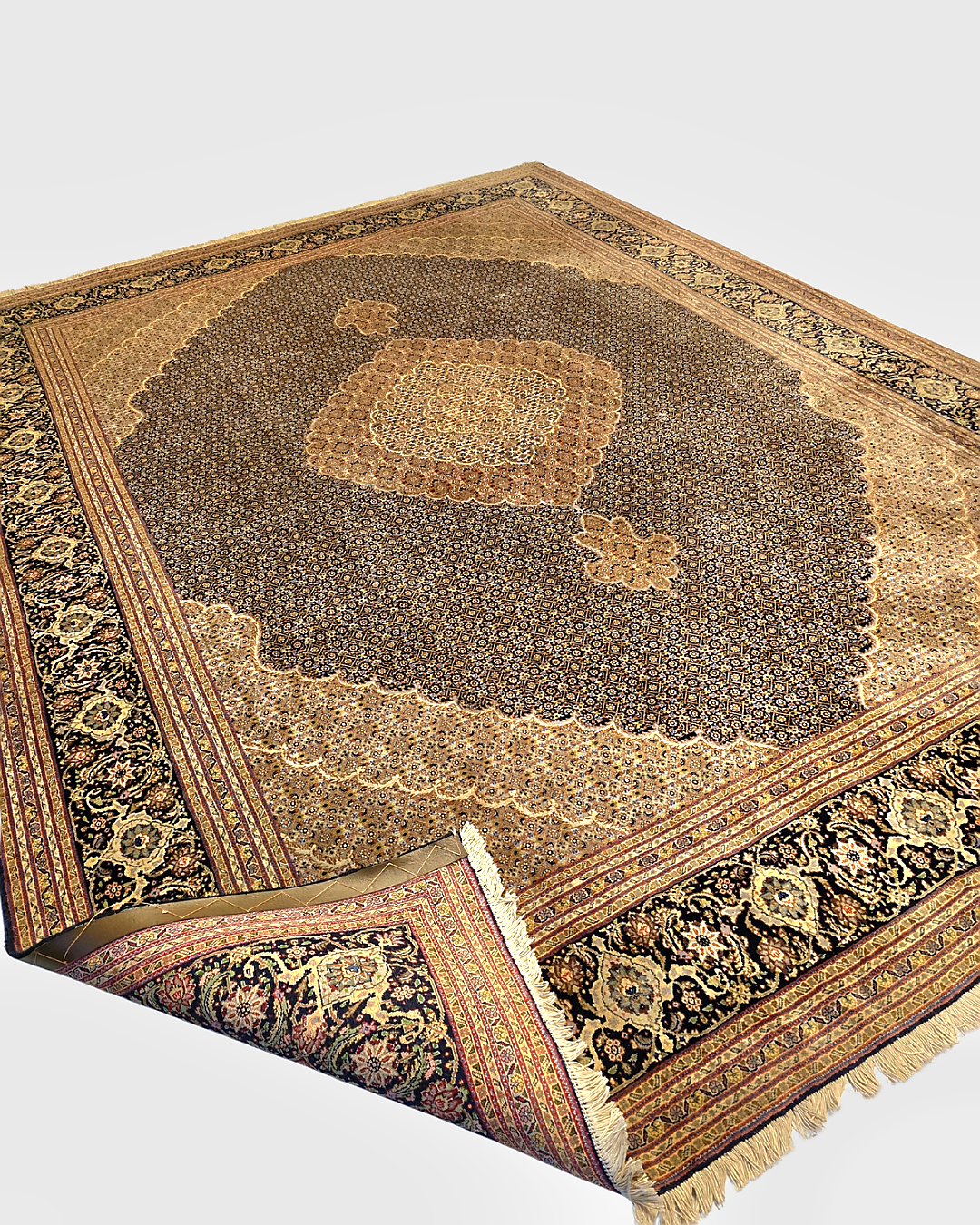 Groot Perzisch tapijt Tabriz Mahi 355x255 wollen vloerkleed Iran Handgeknoopt