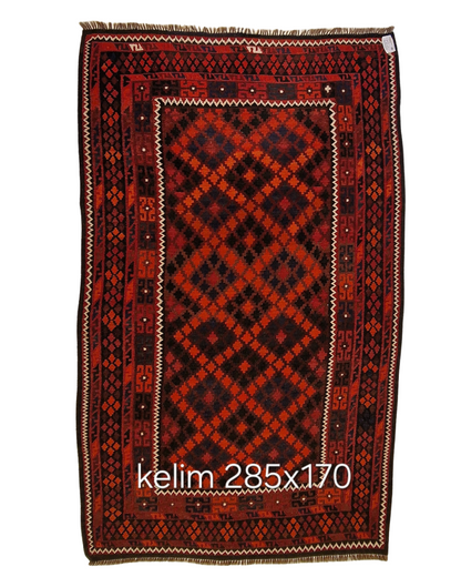 Tribal Kelim Afganistan 285x170 wollen vloerkleed handgeweven