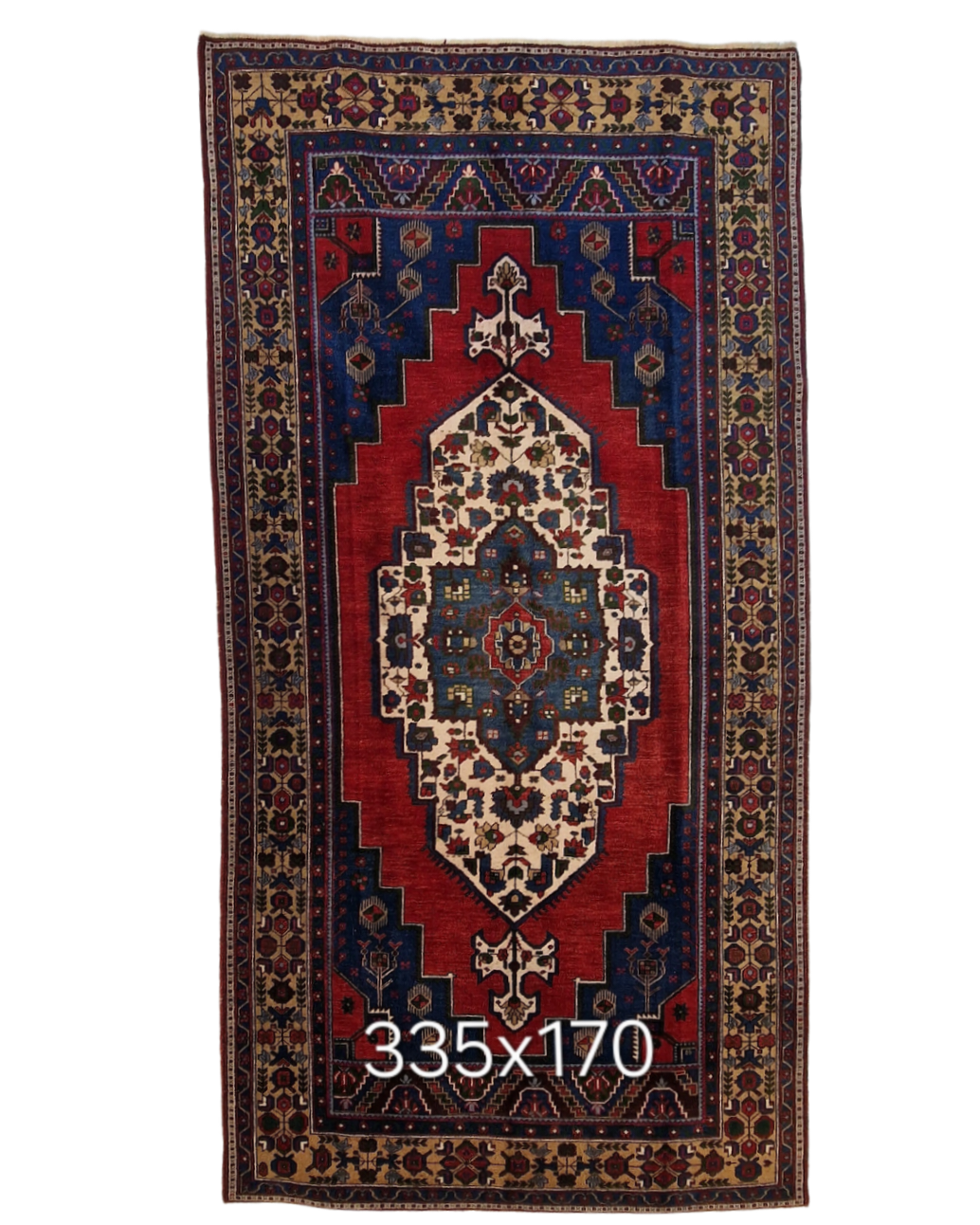 Groot Perzisch tapijt Oushak 335x170 wollen vloerkleed handgeknoopt Turkije