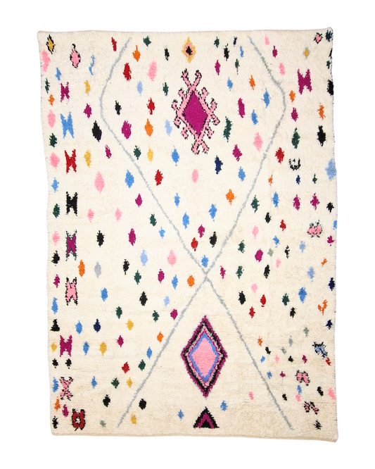 Groot Berber Azilal Tapijt 350x250 wollen vloerkleed handgeknoopt Marokko