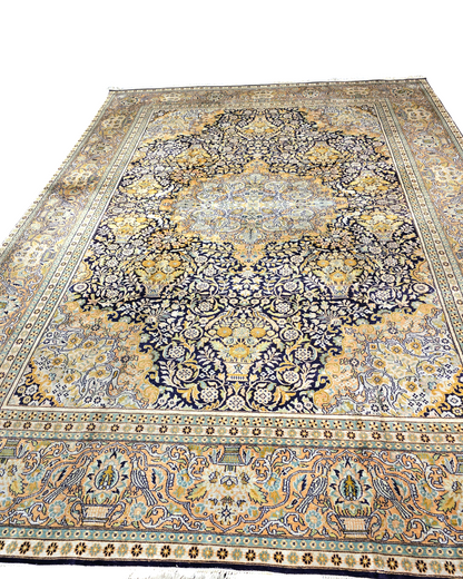 Groot Perzisch tapijt 345x245 zijde vloerkleed handgeknoopt Kashmir