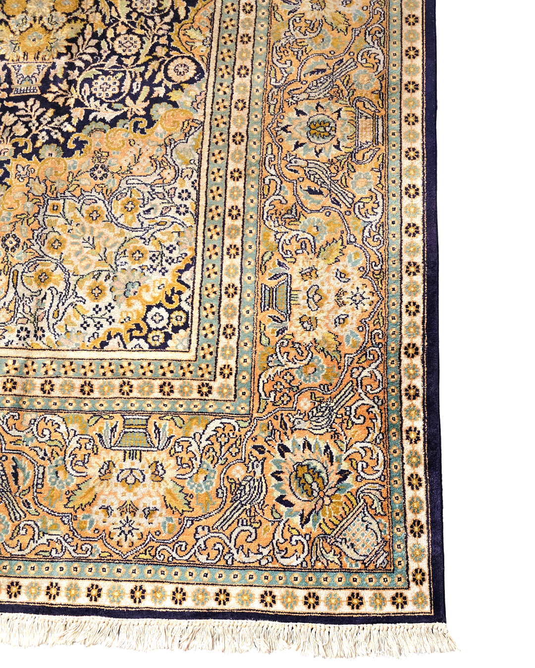 Groot Perzisch tapijt 345x245 zijde vloerkleed handgeknoopt Kashmir