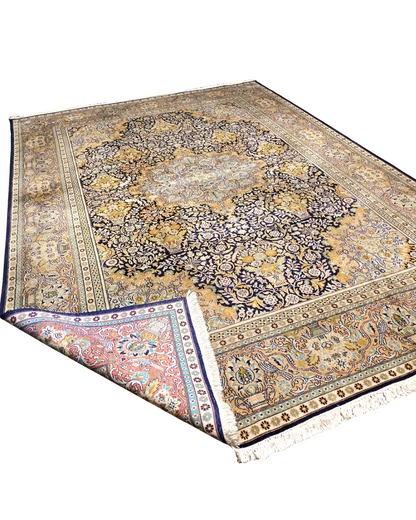 Groot Perzisch tapijt 345x245 zijde vloerkleed handgeknoopt Kashmir