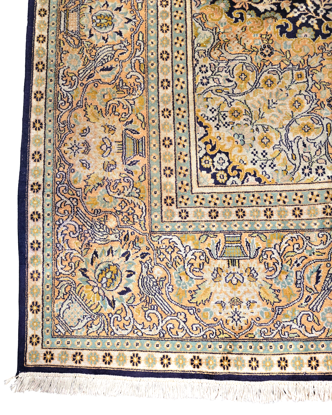 Groot Perzisch tapijt 345x245 zijde vloerkleed handgeknoopt Kashmir