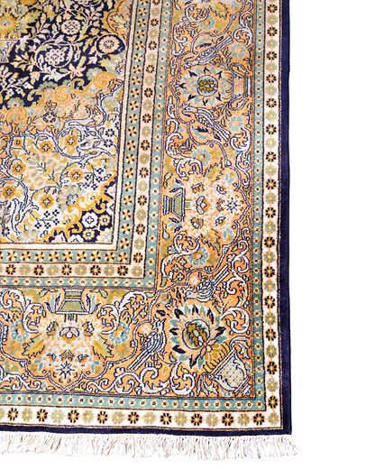 Groot Perzisch tapijt 345x245 zijde vloerkleed handgeknoopt Kashmir