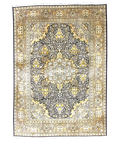 Groot Perzisch tapijt 345x245 zijde vloerkleed handgeknoopt Kashmir