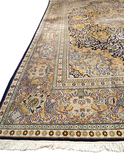 Groot Perzisch tapijt 345x245 zijde vloerkleed handgeknoopt Kashmir