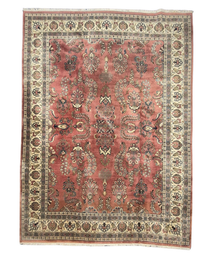 Groot Perzisch tapijt sarough 360x260 wollen vloerkleed handgeknoopt