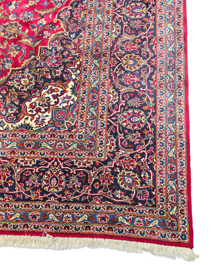 Groot Perzisch tapijt kashan 370x260 wollen vloerkleed handgeknoopt Iran