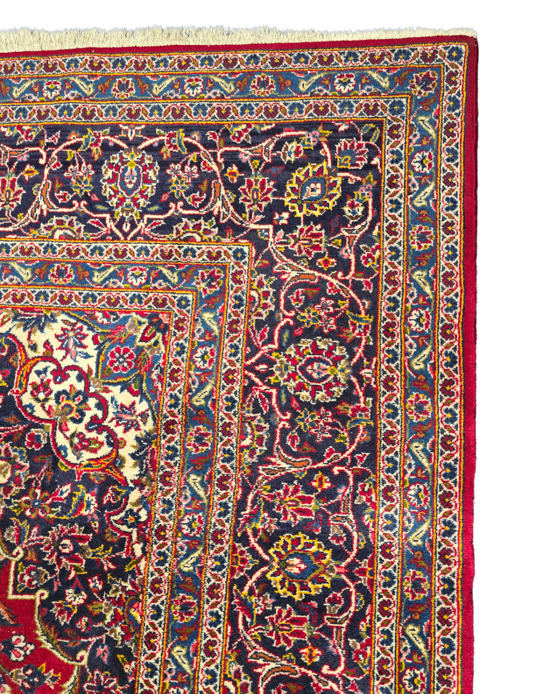 Groot Perzisch tapijt kashan 370x260 wollen vloerkleed handgeknoopt Iran