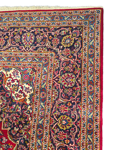 Groot Perzisch tapijt kashan 370x260 wollen vloerkleed handgeknoopt Iran