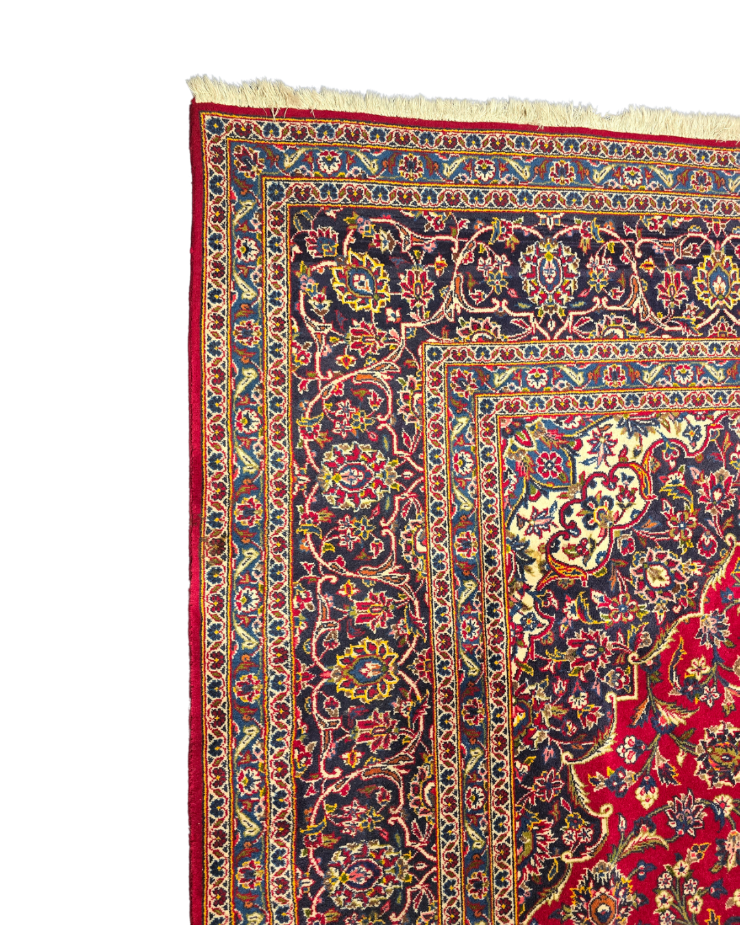 Groot Perzisch tapijt kashan 370x260 wollen vloerkleed handgeknoopt Iran