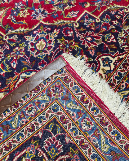 Groot Perzisch tapijt kashan 370x260 wollen vloerkleed handgeknoopt Iran
