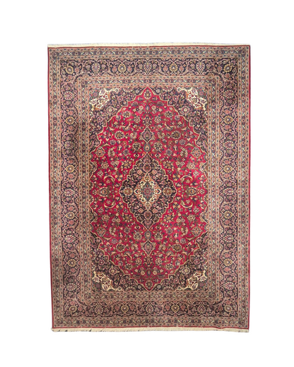 Groot Perzisch tapijt kashan 370x260 wollen vloerkleed handgeknoopt Iran