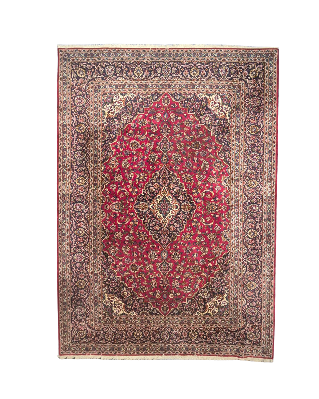 Groot Perzisch tapijt kashan 370x260 wollen vloerkleed handgeknoopt Iran