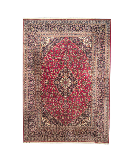 Groot Perzisch tapijt kashan 370x260 wollen vloerkleed handgeknoopt Iran