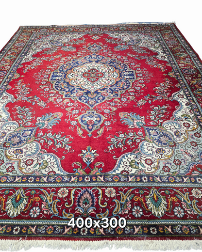 Groot Perzisch tapijt Tabriz 400x300 wollen vloerkleed handgeknoopt iran