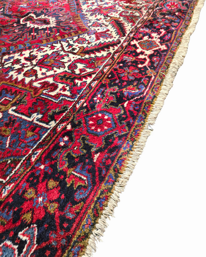 Groot Perzisch tapijt Heriz 342x245 wollen vloerkleed handgeknoopt iran