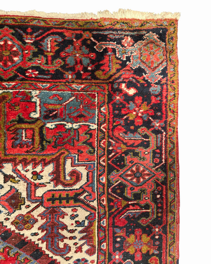 Groot Perzisch tapijt Heriz 342x245 wollen vloerkleed handgeknoopt iran