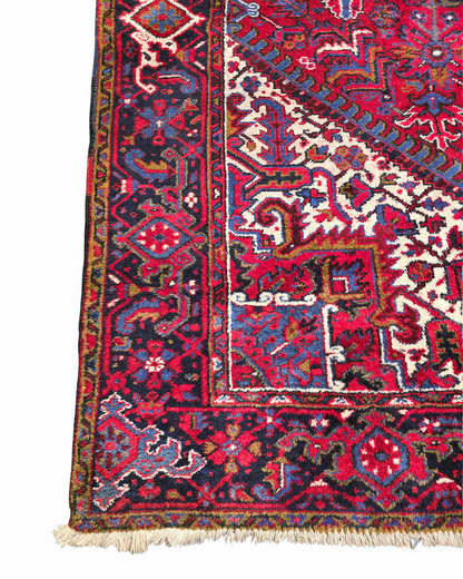 Groot Perzisch tapijt Heriz 342x245 wollen vloerkleed handgeknoopt iran