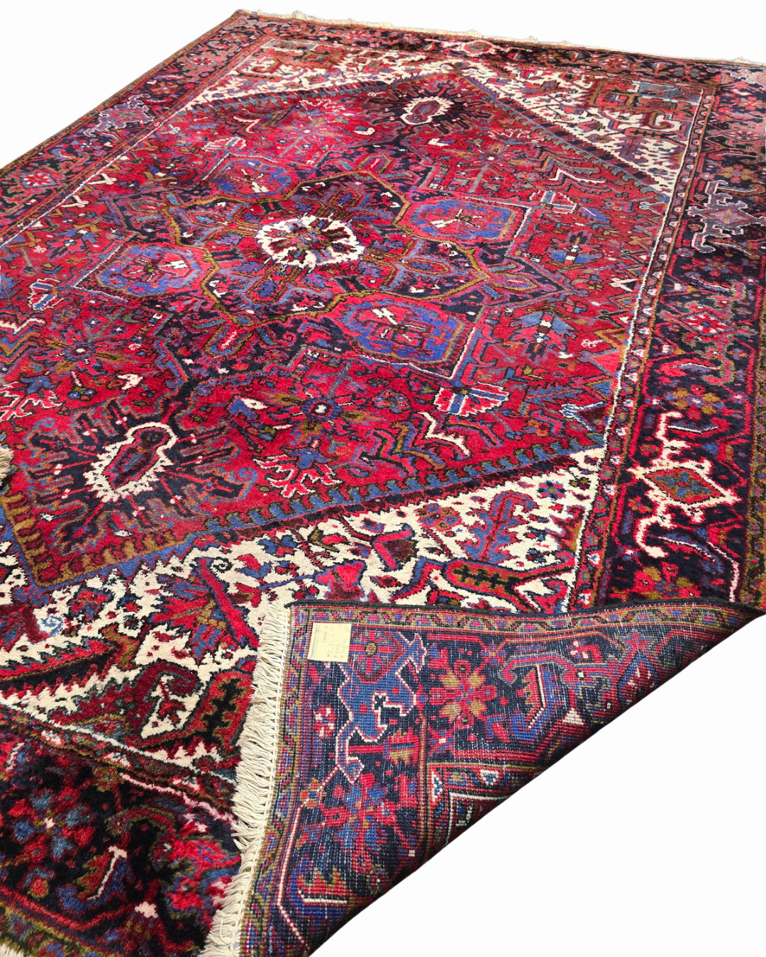 Groot Perzisch tapijt Heriz 342x245 wollen vloerkleed handgeknoopt iran