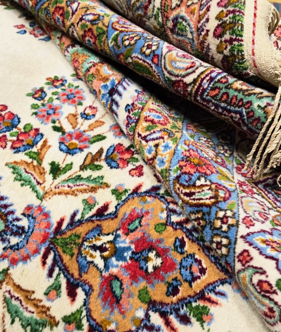 Groot Perzisch tapijt Kirman 422x308 wollen vloerkleed handgknoopt Iran