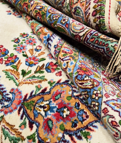 Groot Perzisch tapijt Kirman 422x308 wollen vloerkleed handgknoopt Iran