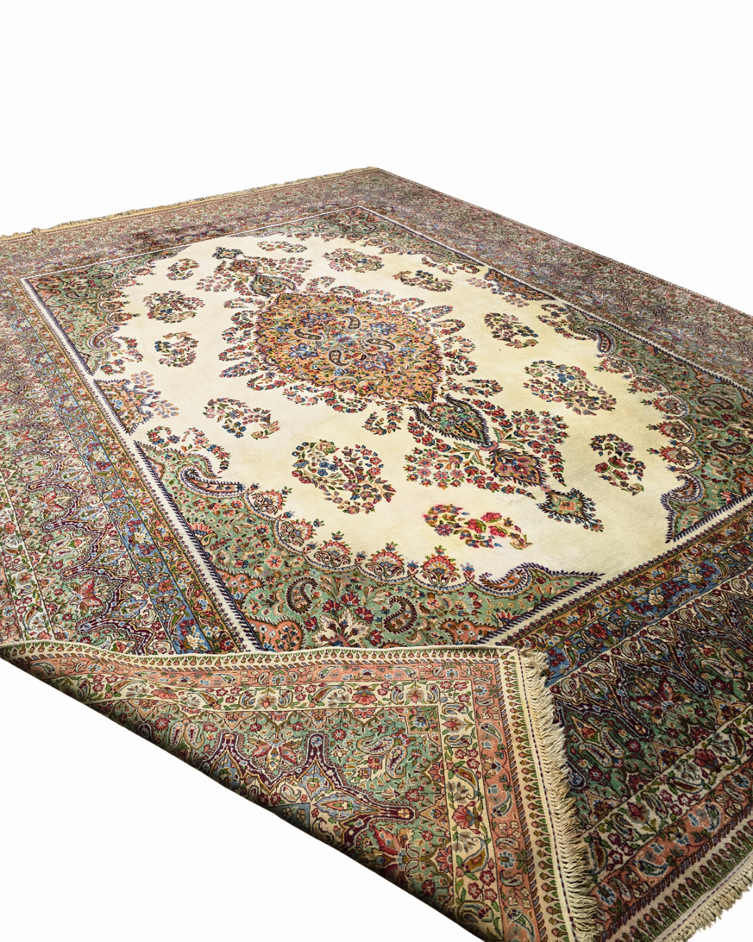 Groot Perzisch tapijt Kirman 422x308 wollen vloerkleed handgknoopt Iran