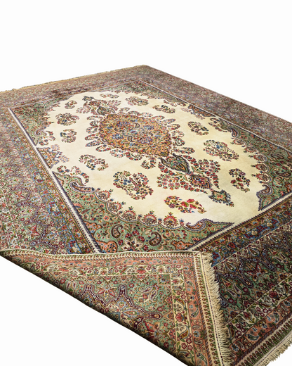 Groot Perzisch tapijt Kirman 422x308 wollen vloerkleed handgknoopt Iran