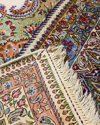 Groot Perzisch tapijt Kirman 422x308 wollen vloerkleed handgknoopt Iran