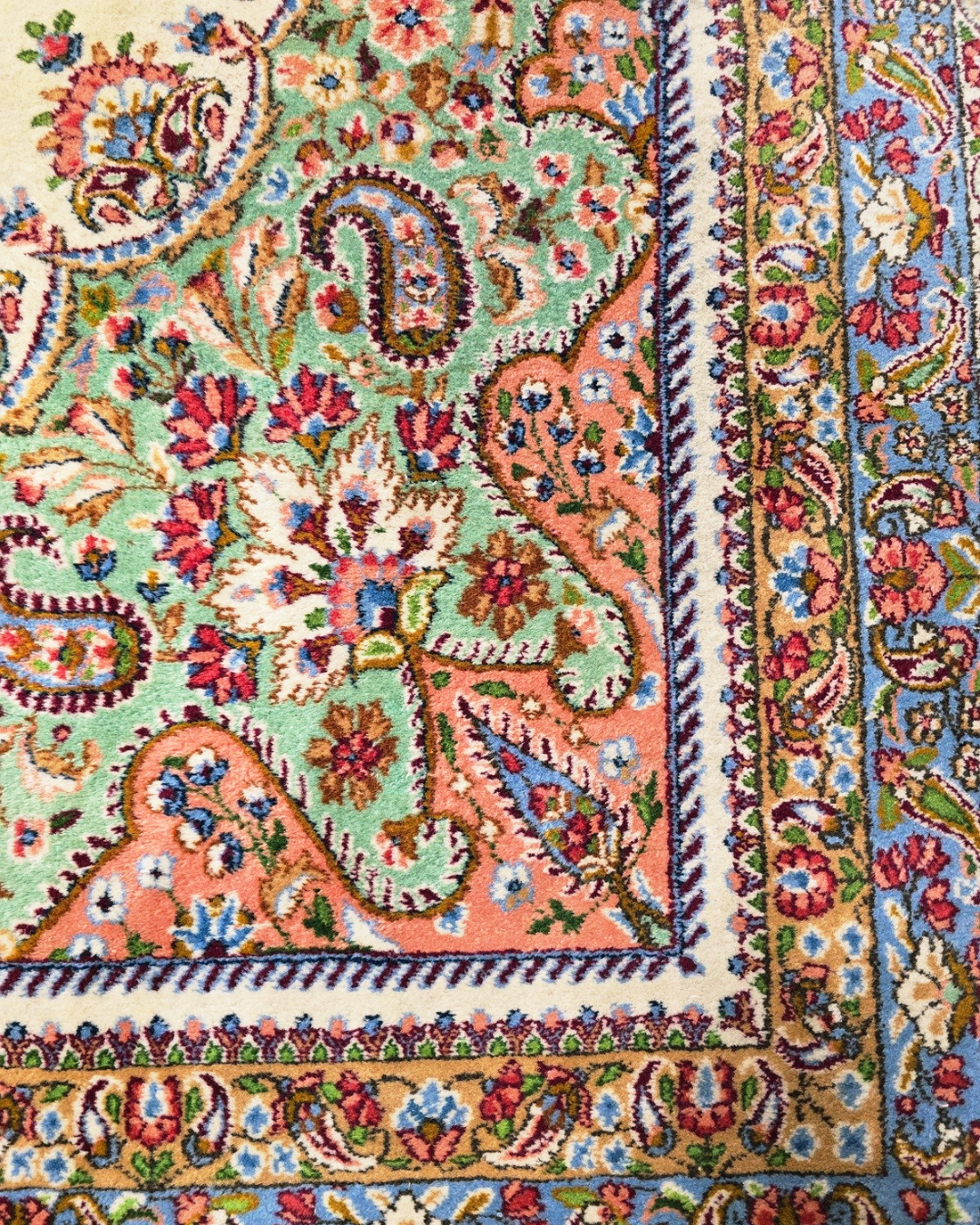 Groot Perzisch tapijt Kirman 422x308 wollen vloerkleed handgknoopt Iran