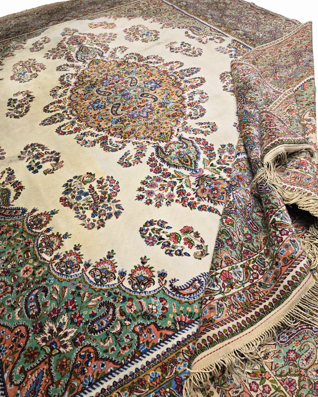 Groot Perzisch tapijt Kirman 422x308 wollen vloerkleed handgknoopt Iran