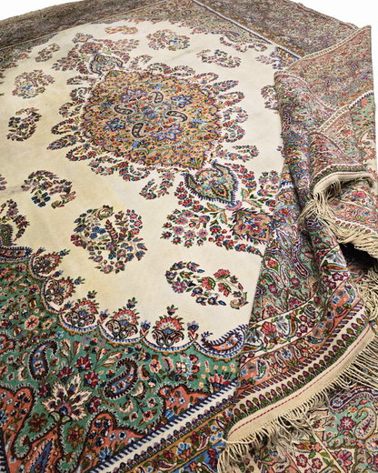 Groot Perzisch tapijt Kirman 422x308 wollen vloerkleed handgknoopt Iran