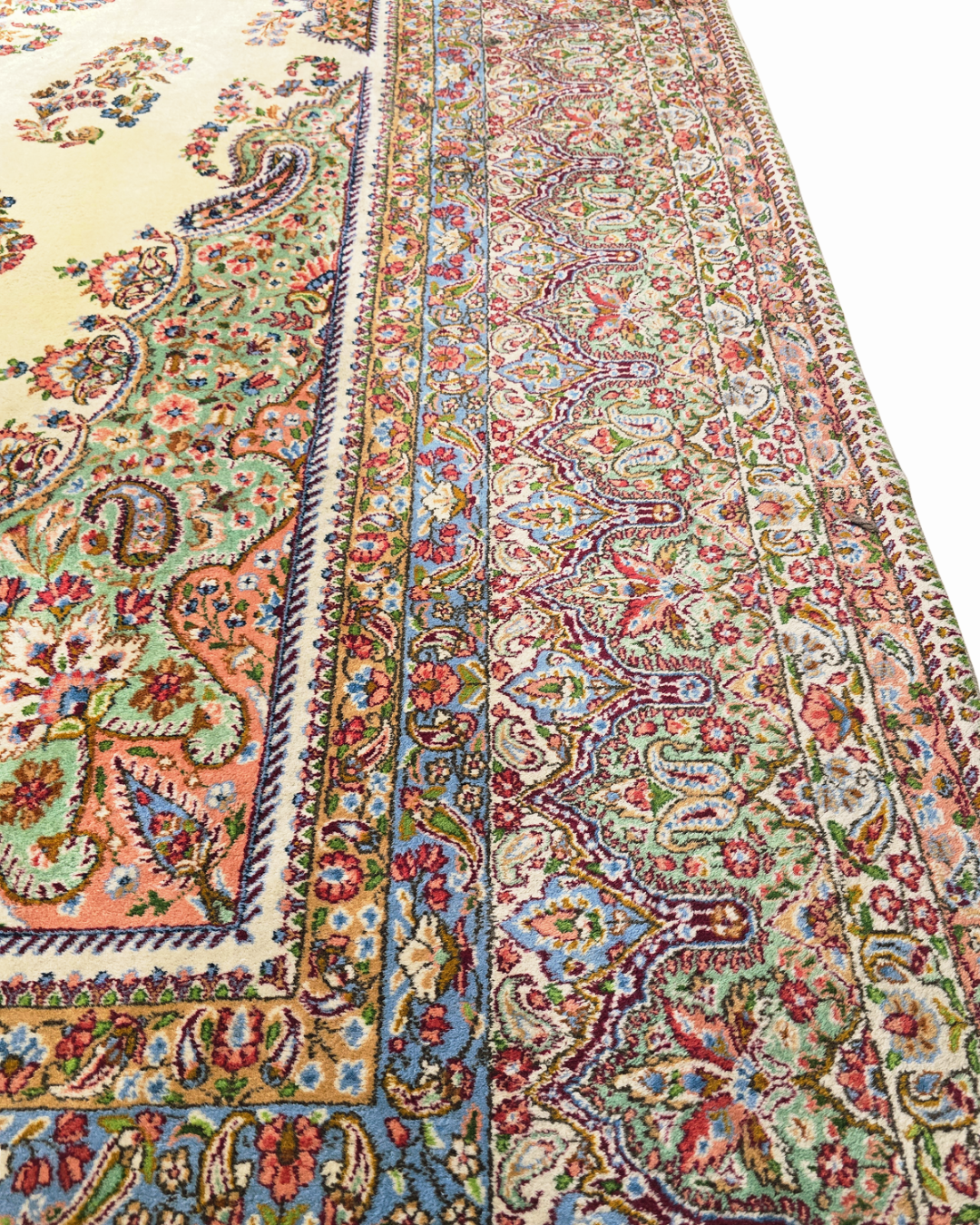 Groot Perzisch tapijt Kirman 422x308 wollen vloerkleed handgknoopt Iran