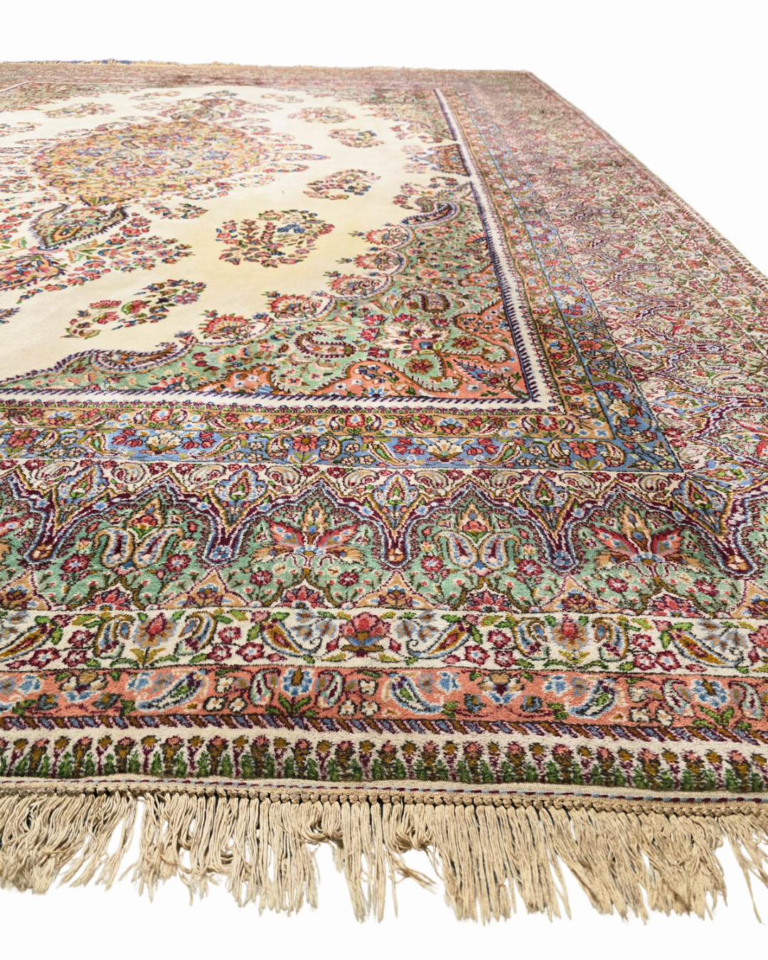 Groot Perzisch tapijt Kirman 422x308 wollen vloerkleed handgknoopt Iran