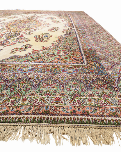 Groot Perzisch tapijt Kirman 422x308 wollen vloerkleed handgknoopt Iran