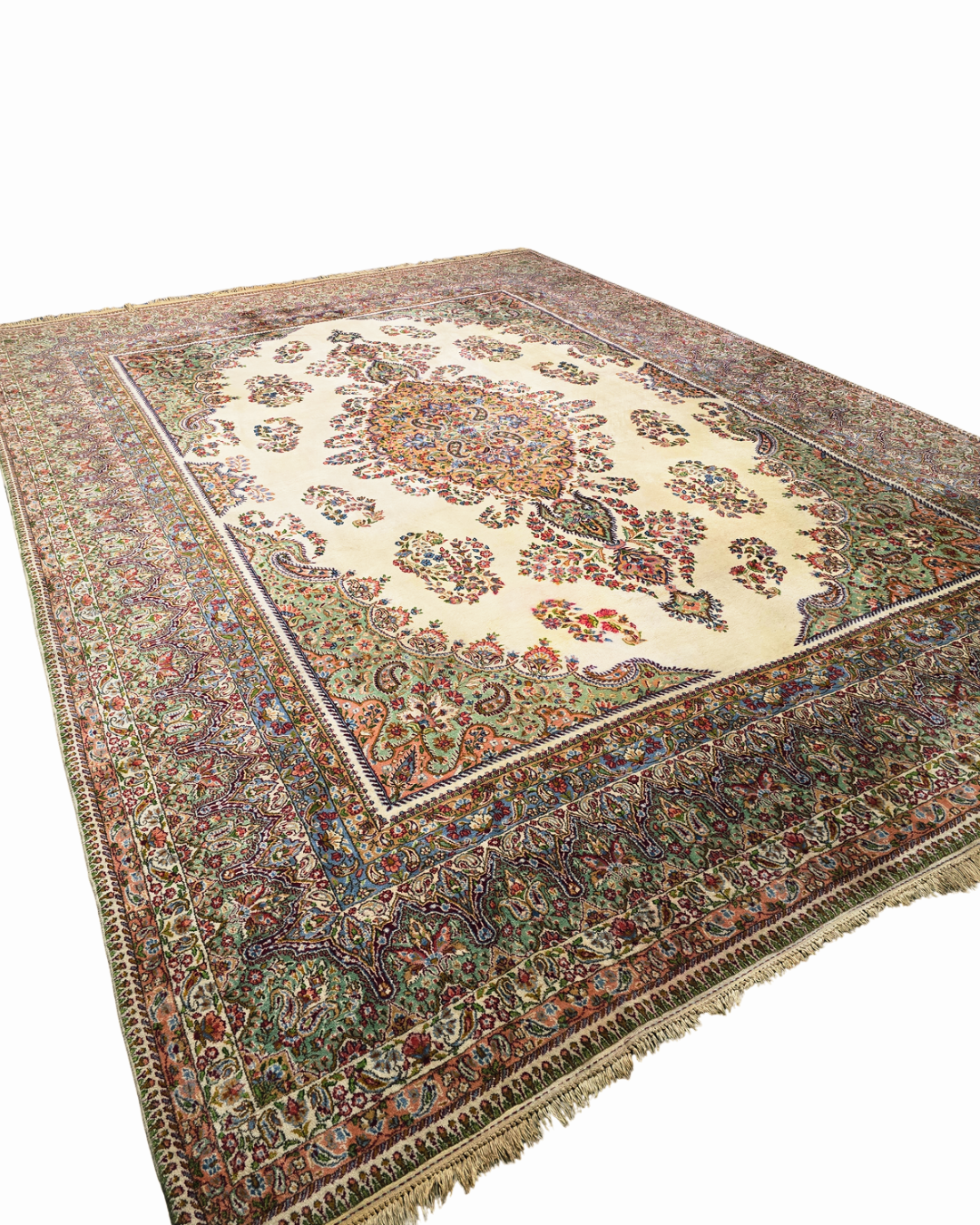 Groot Perzisch tapijt Kirman 422x308 wollen vloerkleed handgknoopt Iran